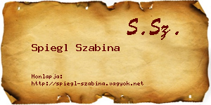 Spiegl Szabina névjegykártya